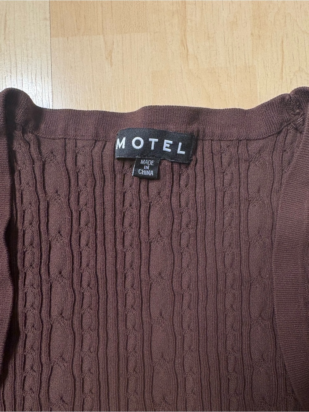 🐚 brown cable knit motel bolero shrug - Picture 2 of 5